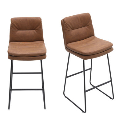 Aidie Upholstered Counter Stool with Metal Frame