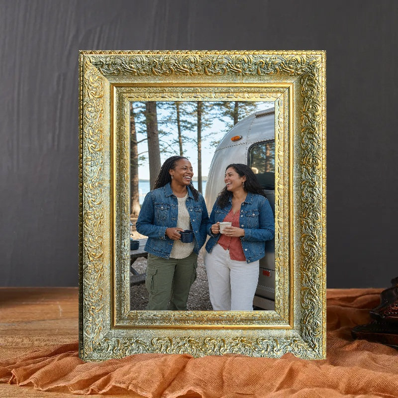 Cadre photo traditionnel en or antique 1 po 11 po x 14 po avec façade en plexiglas, Or antique, 1, L 11 po x H 14 po