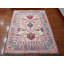 Tapis gris / pêche tissé à plat à la main Floral-2080006461