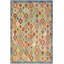 Tapis bleu / rouge / beige en laine noué à la main Halstad