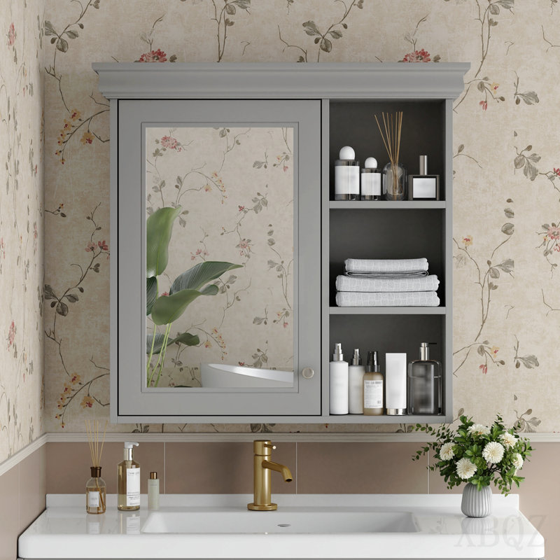 30'' X 28'' Bathroom Medicine Cabinet With Mirror, Wall Mounted Mirror Cabinet With Storage Organizer, Over The Toilet Storage Storage Cabinet For Bathroom