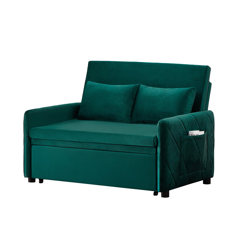 Canapé-lit convertible en velours 51 po, Green