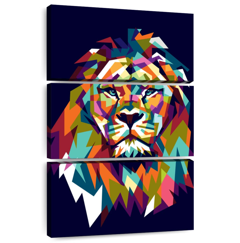 Brampt Lion Head Mosaic, 32" H x 20" W