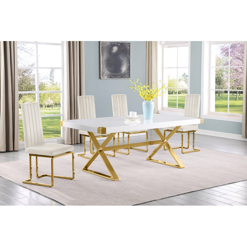 Ensemble repas 5 ou 7 pièces Ziona, 5, Marine / Argent, Argent argent