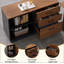 Table basse rectangulaire en bois massif, table basse minimaliste de style oriental avec texture imitation rotin, petite table d'appoint pour le bureau à domicile