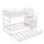 Lit superposé blanc Twintwin avec lit gigogne et 3 escaliers de rangement - Améliore la capacité de la chambre à coucher-409289007