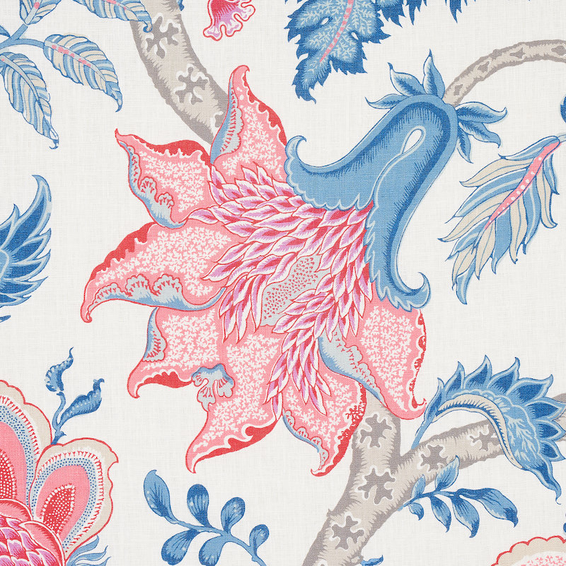 Arborvitae Fabric, Rose/Delft