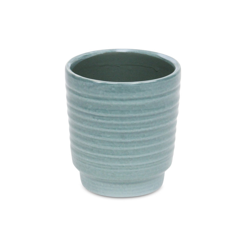 Pot de fleurs en céramique Mosley, H 5,5 po x l 5 po x P 5 po, Vert