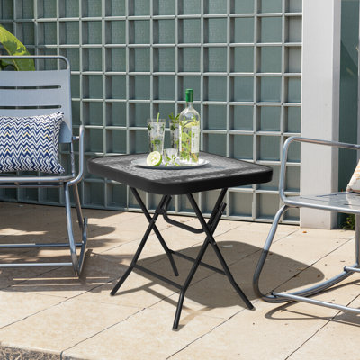 Square Glass Outdoor Folding Side Table