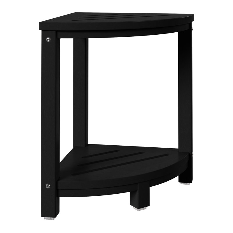 Banc de douche en poly, Noir