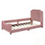Lit de jour simple rembourré avec tête de lit à rayures classique, couleurs vives et structure en bois robuste pour les chambres d'enfants-1063957457