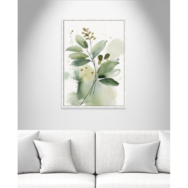 «Greenery Serenade I» par Irena Orlov, L 25,5 po x H 35,5 po, Grain de bois blanc, Impression encadrée