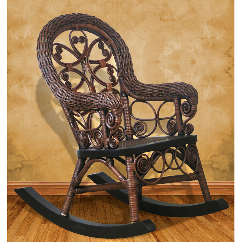 Chaise berçante en osier pour enfant Deas, Brun délavé