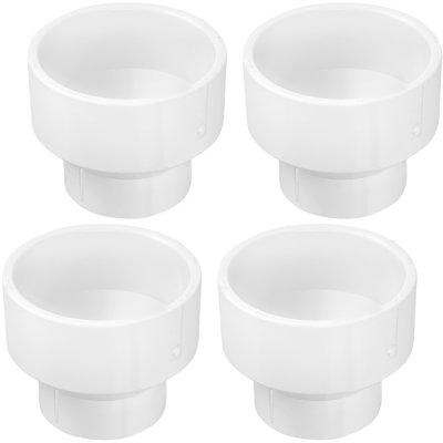 Accouplement réducteur-réducteur en PVC blanc 6 po x 4 po, drain Hub x Hub, systèmes d'évacuation et d'évacuation (paquet de 4)