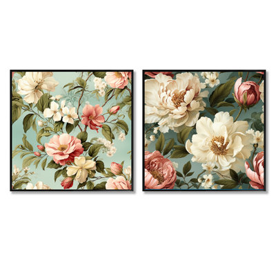 Montreuil - Floral Square Collage Set Of 2