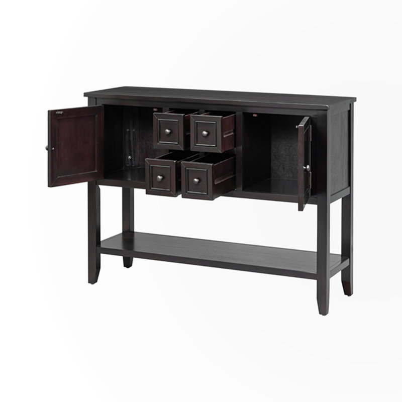 Console rétro avec quatre petits tiroirs, Espresso