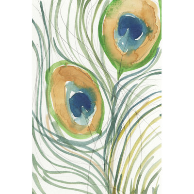 Peacock Abstract I 1 Piece Wrapped Canvas Painting