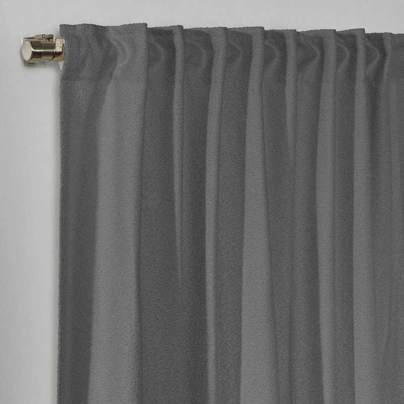 Rideau décoratif très long et très large en polyester, L 52 po x L 100 po, Gris
