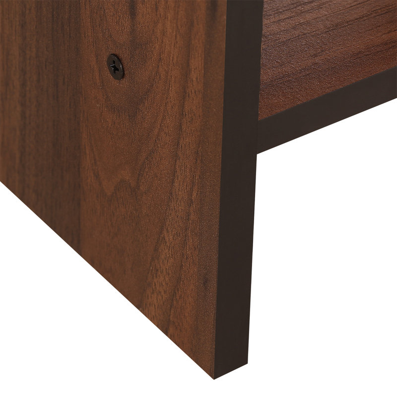 Brigette Side Table with Storage, Columbia Walnut/Dark Brown