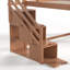Lit mezzanine double en bois massif avec escalier de rangement, glissade et garde-robe intégrée-132020684-132020682