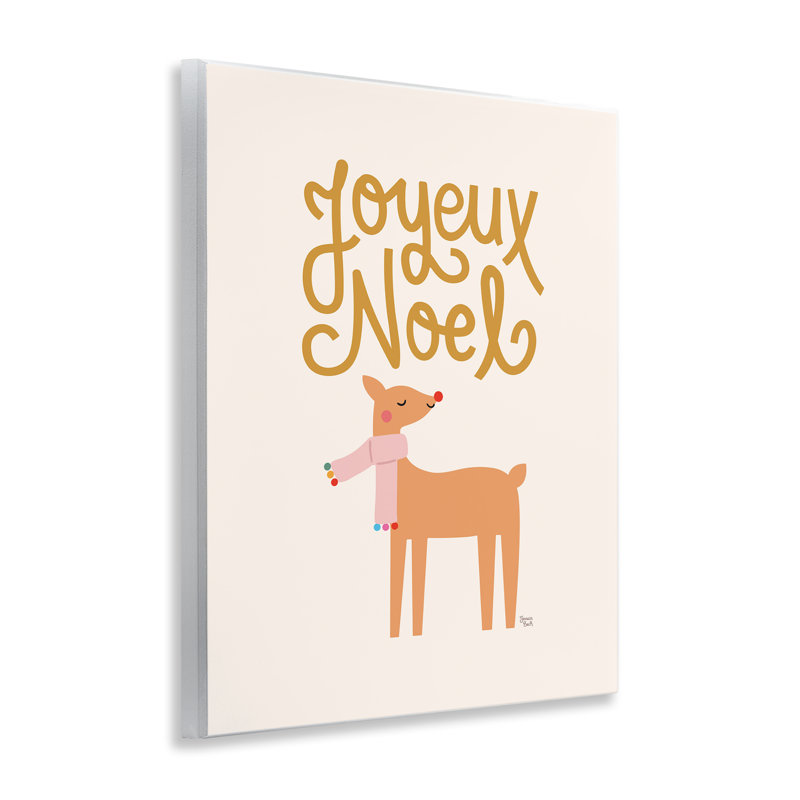 Plaque murale Joyeux Noel Reindeer, design par Jessica Beck