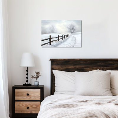 «Winter Landscape Wall Art - Winter Scene Images Wall Decor, Snowy Tree, art mural sur toile pour le salon, Winter Wonderland, impressions sur toile pour cadre de décoration intérieure, toile tendue 12 po x 16 po