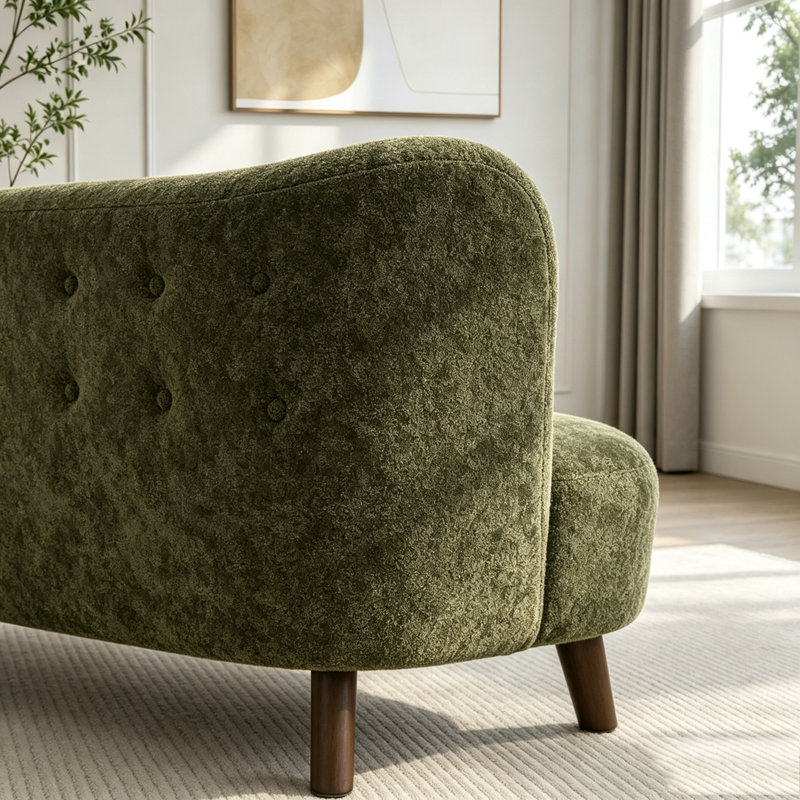 Causeuse Nordic, Olive Green Fabric