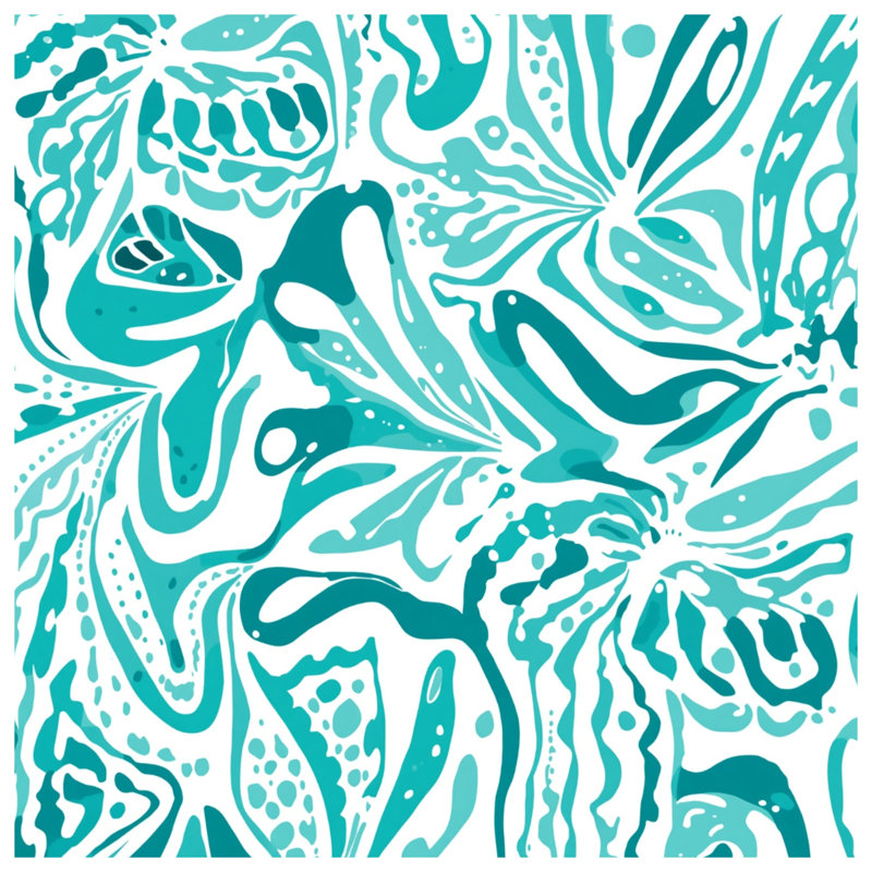 Édredon floral abstrait turquoise, Grand lit