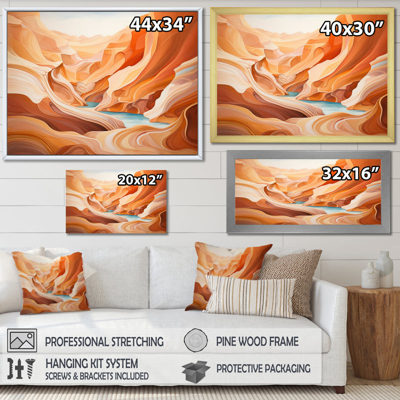 Canyon Antelope, art liquide IV - impression, Cadre flottant noir, H 16 po x l 32 po x P 1 po