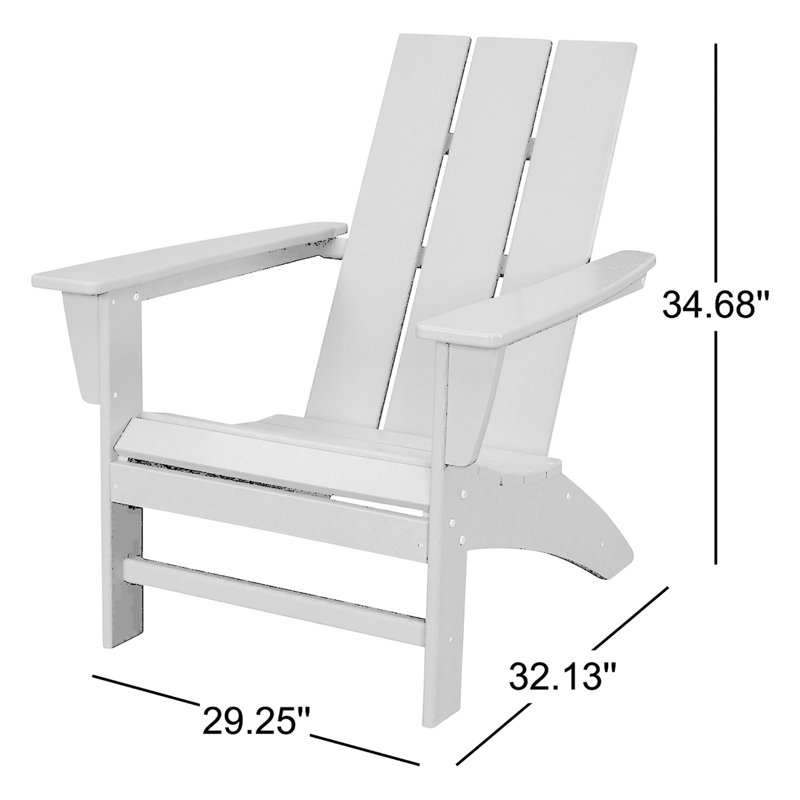 POLYWOOD Modern Adirondack Chair, Black