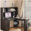 Bureau en L avec chargeur, bureau d'ordinateur avec tiroirs, bibliothèque, bureau d'angle moderne, bureau à domicile, bureau d'écriture en L, bureau d'ordinateur en fibre de carbone avec rangement, noir