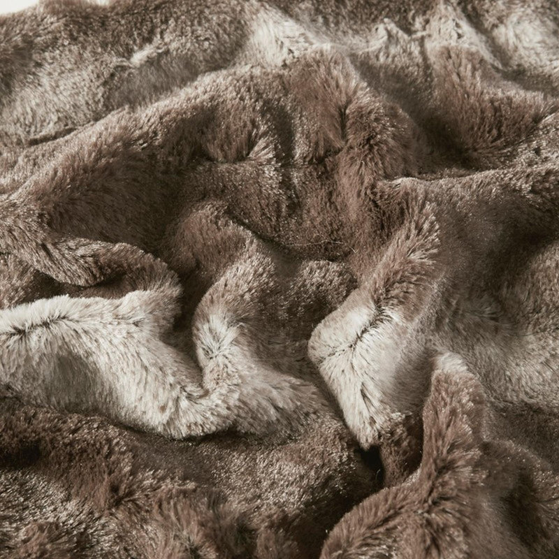 Couverture en fausse fourrure 1pc, Brun, Grand lit
