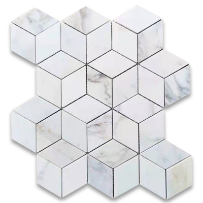 Calacatta 11" x 10" Marble Mosaic Tile