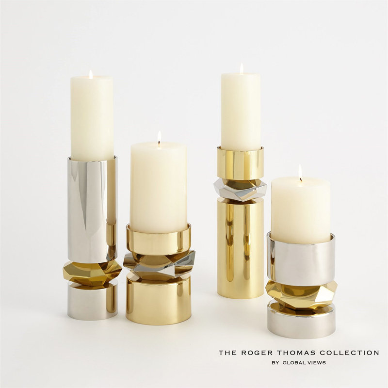 Romano Brass Candle Holder-Short