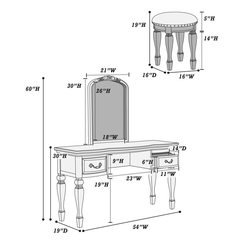 Hanning Vanity, Gray