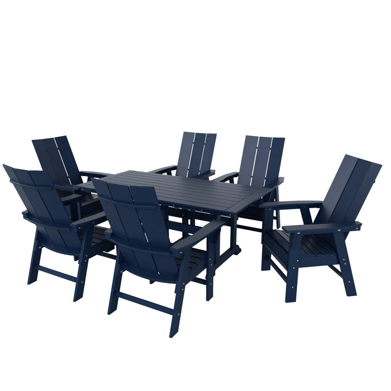 Ensemble de salle à manger rectangulaire 71 personnes Joubert, Bleu marine