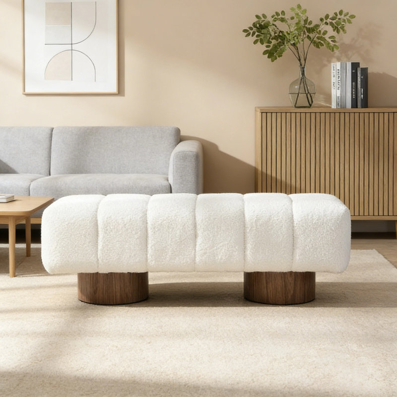 Banc rembourré blanc Milo