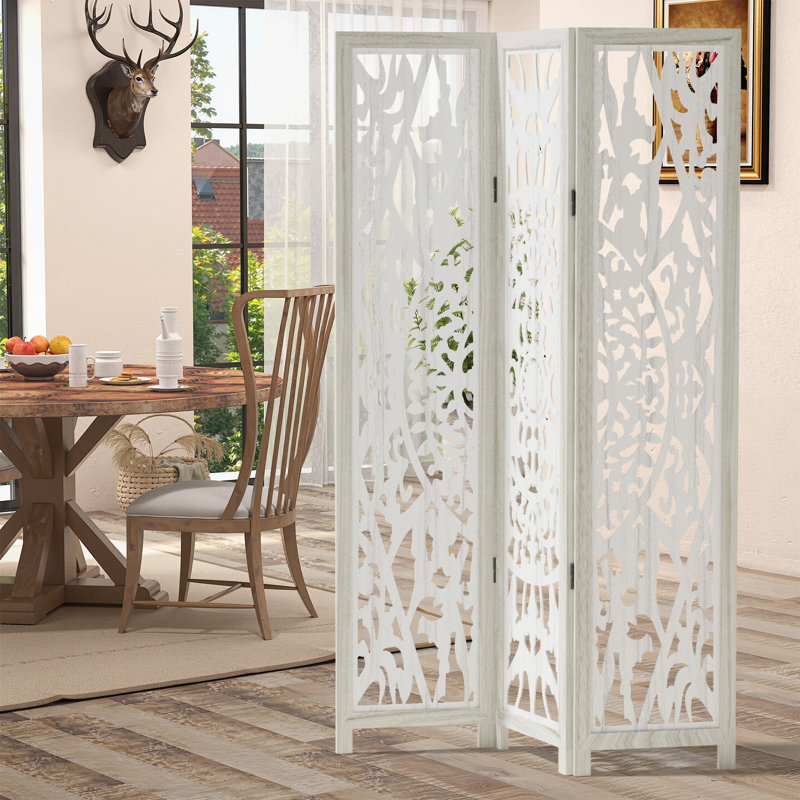 Paravent en bois,  H 66,9 po x l 47,2 po x P 2,8 po, 3