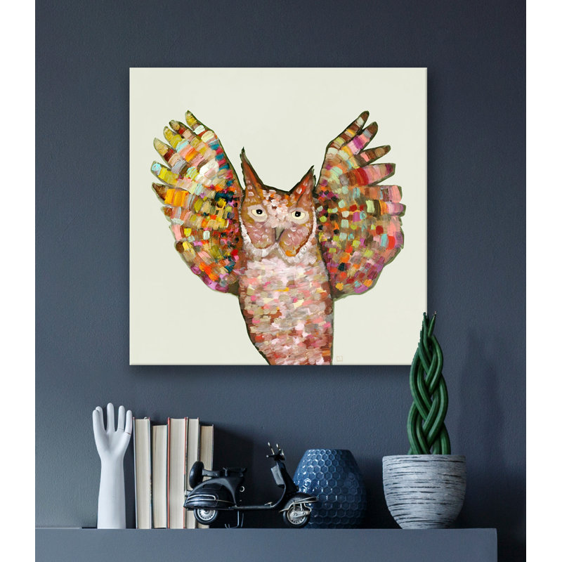 Impression sur toile chouette Hooray, H 16 po x l 16 po