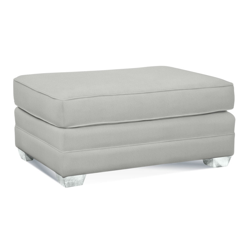 Bedford Ottoman, Frost White , White Textured Performance; 0865-91