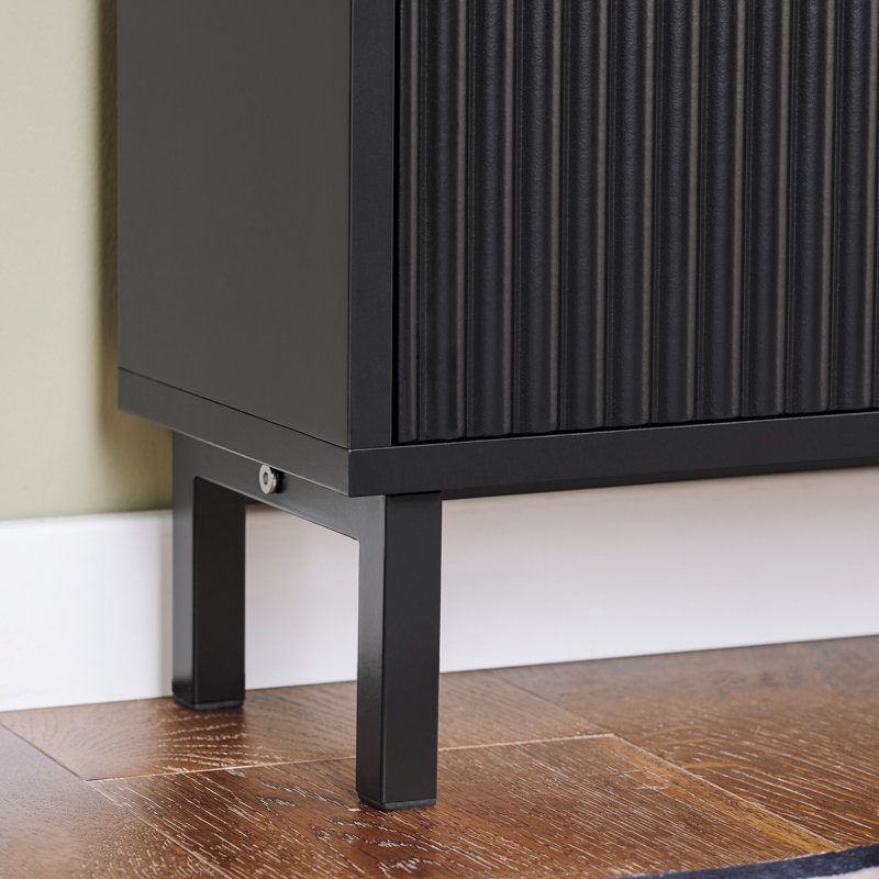 4 Pair Shoe Storage Cabinet, Black