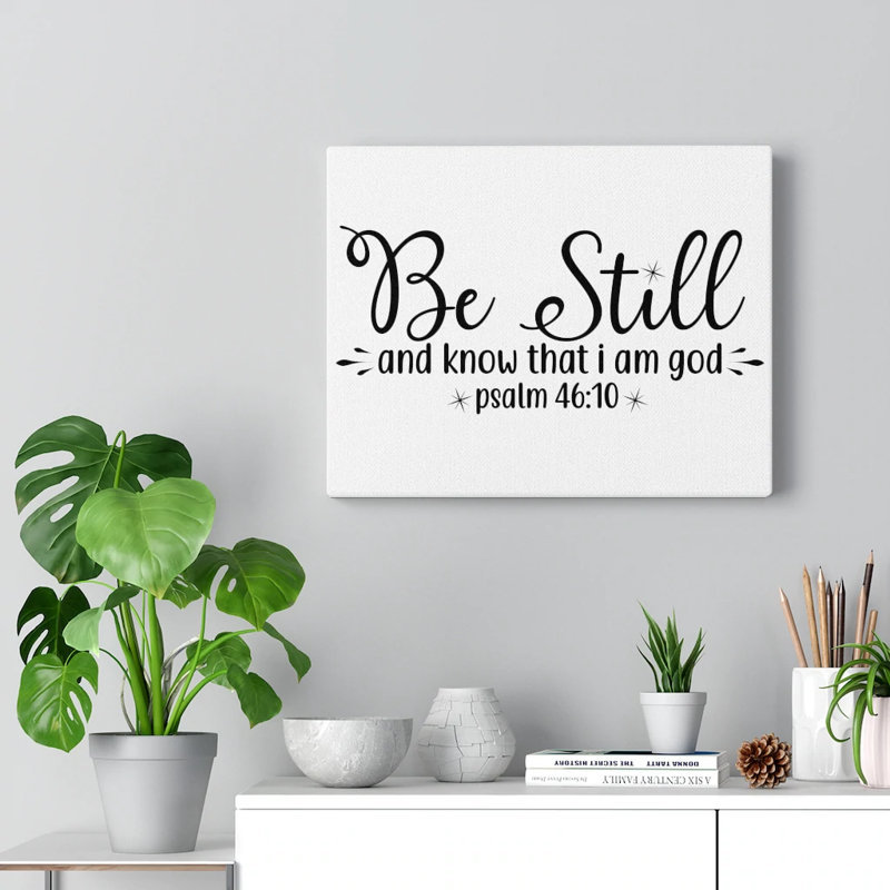 «Be Still and Know That I Am God», Psaume 46:10, art mural chrétien verset de la Bible, impression prête à être accrochée