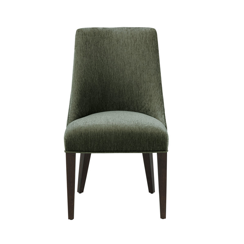 Chaise de salle à manger rembourrée en hévéa Beever, Vert forêt