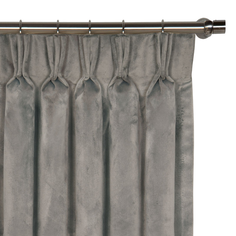 Nellis Velvet Room Darkening Curtain, Ivory, 40" W x 108" L