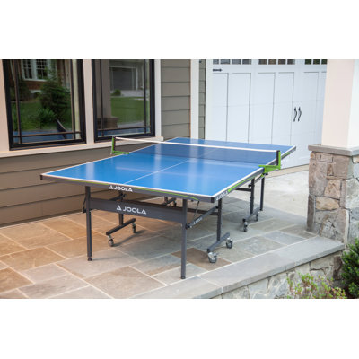 Joola Nova Outdoor Table Tennis Table - Foldable Outside Ping Pong Table for Outdoor and Indoor Use - Waterproof Aluminum Surface with Weatherproof Ping Pong Net and Post Set