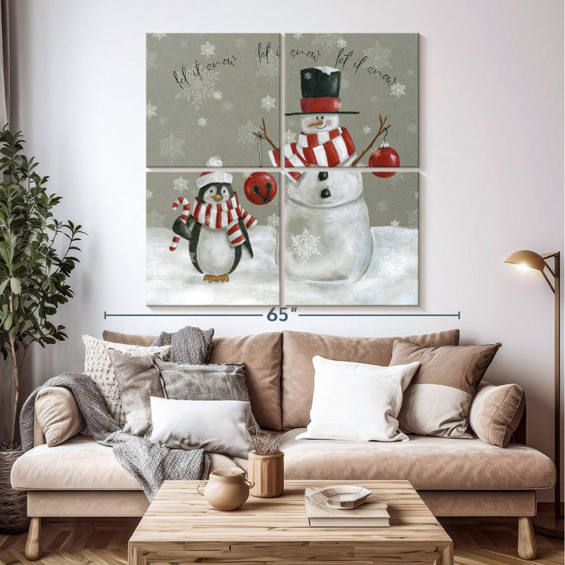 Lelend Snow Penguins Let It Snow, 50" H x 50" W