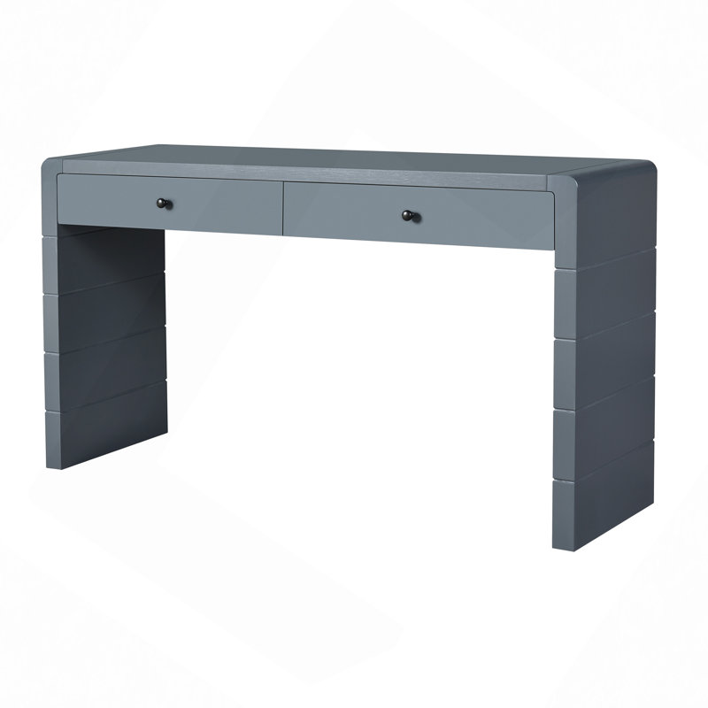 Curved Console Table With Storage, Wooden Entryway Table With 2 Drawers, Rustic Console Tables For Entryway, Hallway, Living Room