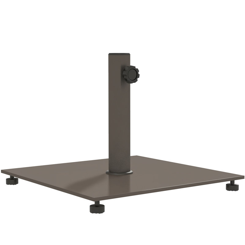 Base carrée de parasol de patio, base de support de parasol en métal 29 lb avec coussins réglables, support de parasol de patio pour poteaux de 1,5 po / 1,9 po