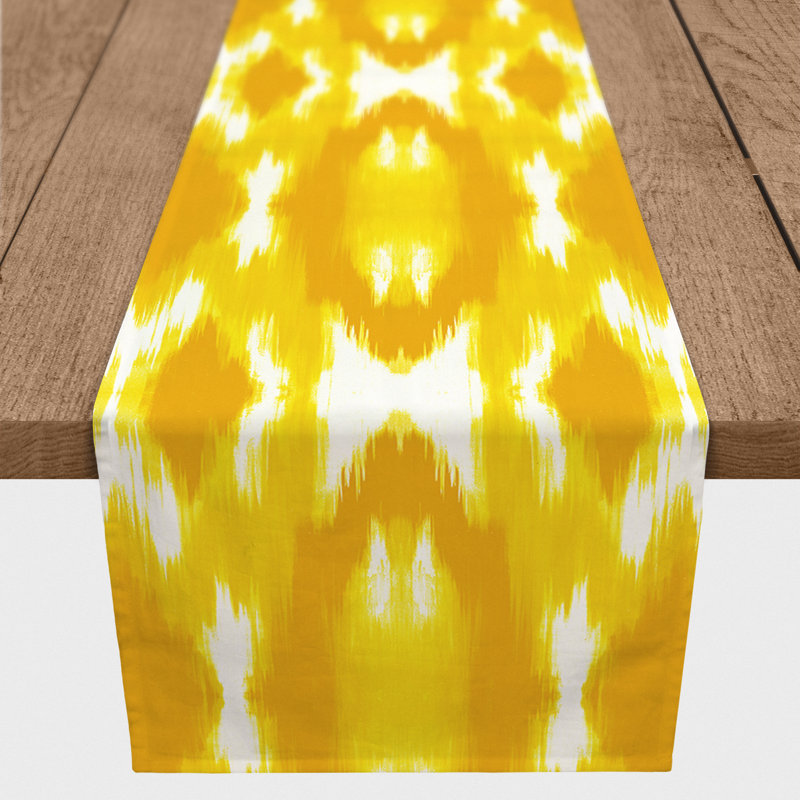 Bleuette Rectangle Polyester Table Runner, 72" x 16", Yellow