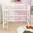 Twin Wood Loft Bed with Sturdy Ladder and Guardrails